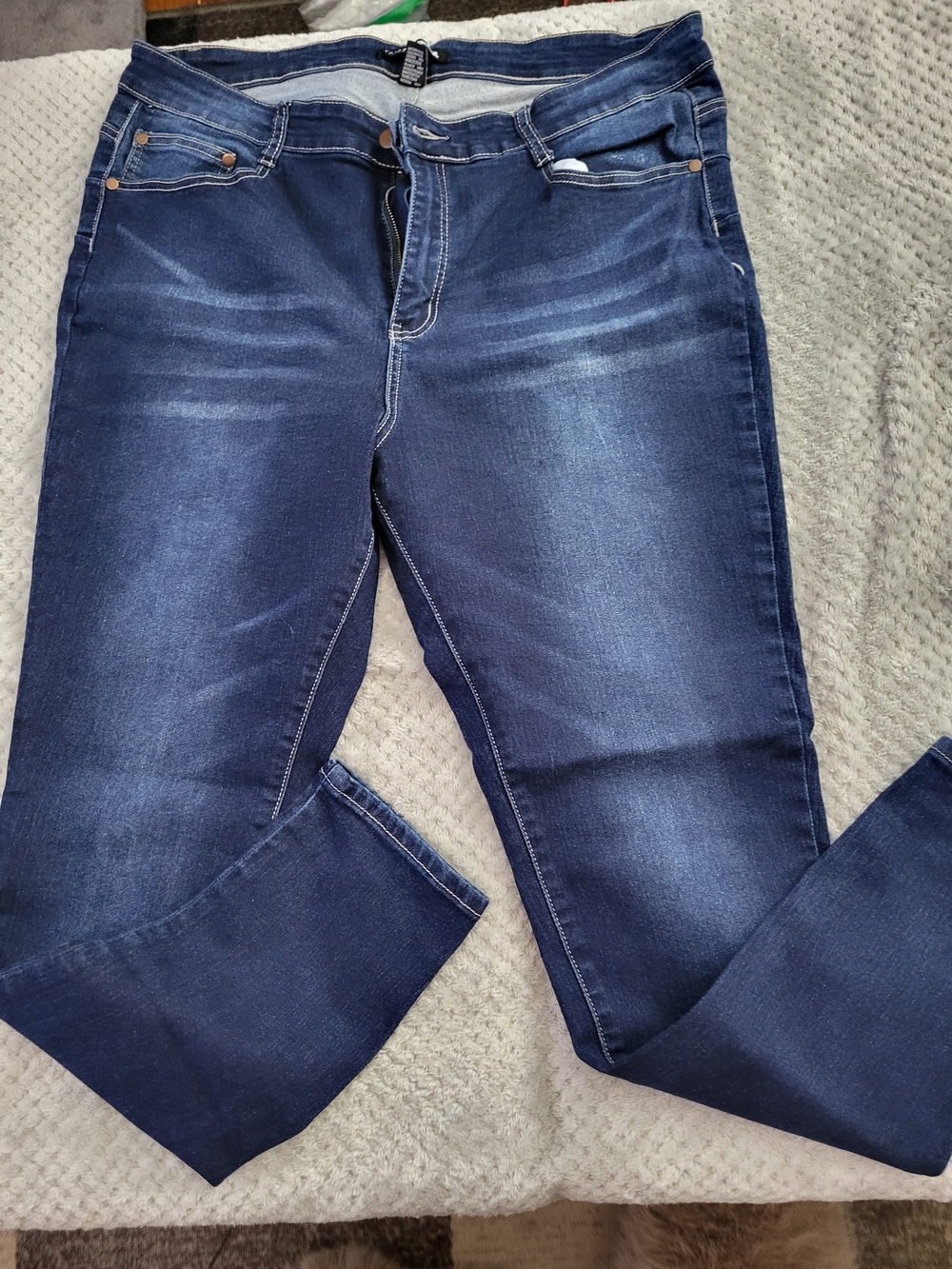 Fashion Nova Women's Skinny Jeans - Dark Blue 2x